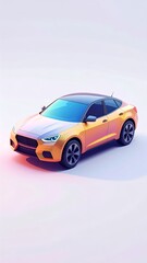 3D stylized car, vibrant colors