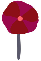 Red Halloween lollipop candy, cute cartoon clipart.