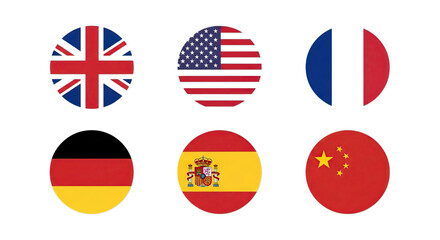 Naklejka premium Flags of different countries isolated on transparent background, representing global diversity and unity