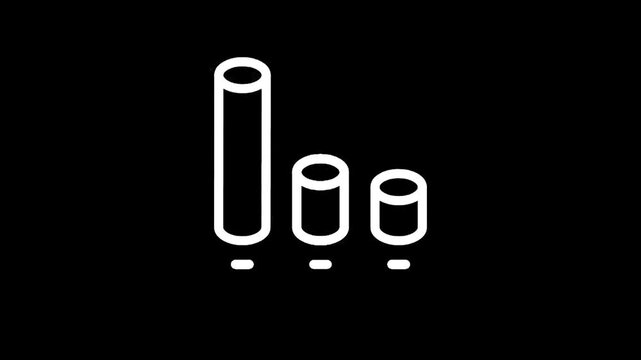 Abstract illustration of a decreasing bar graph on a black background.