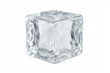 Ice cube isolated transparent background providing cooling refreshment