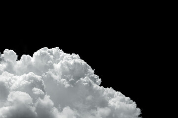 clouds on corner frame isolated on black background