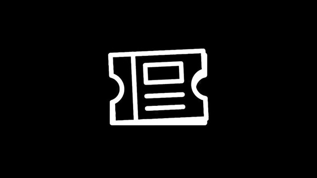 Ticket Icon on Black Background
