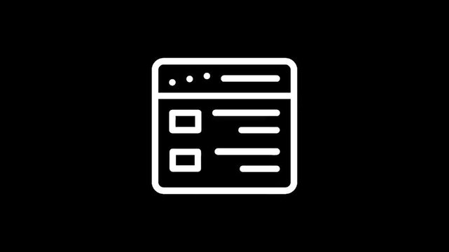 Website interface icon on a black background
