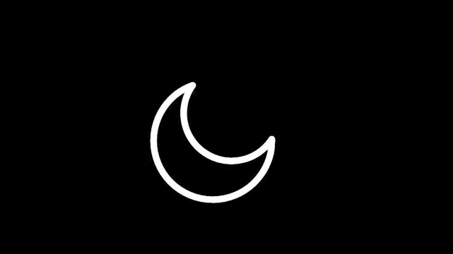 Crescent moon icon on a black background