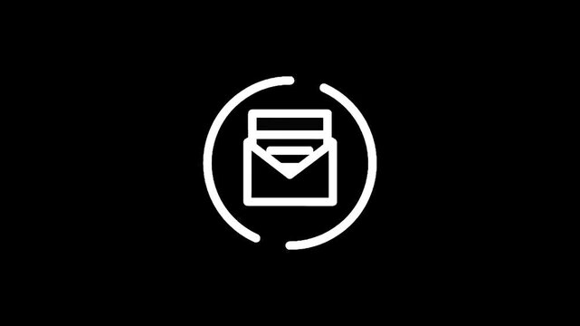Email refresh icon on a black background