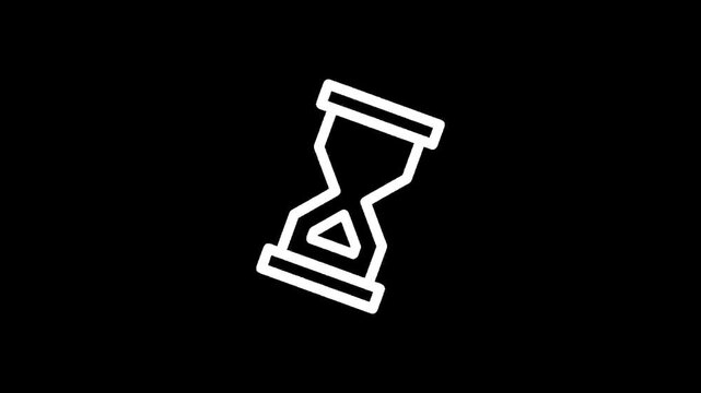 Hourglass icon on black background
