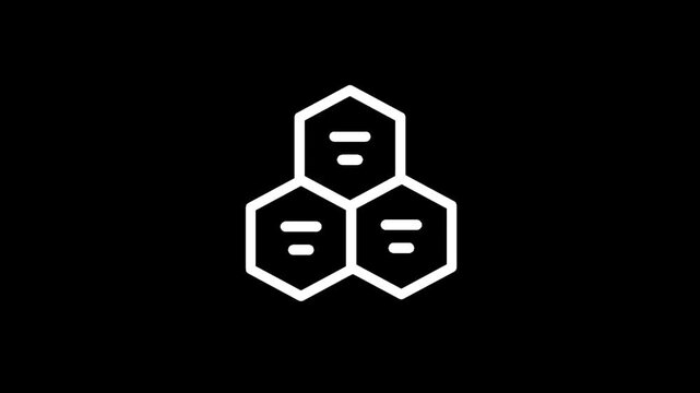 Abstract honeycomb icon on a black background