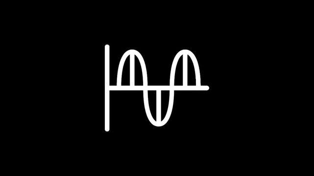 Sine wave graph illustration on a black background