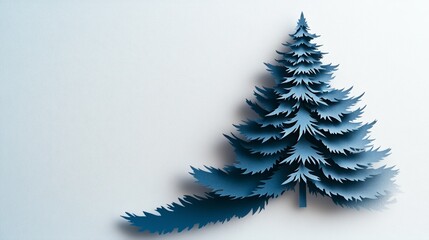 Festive Christmas Tree Made from Layered Paper with Ornate Branches and Star Topper