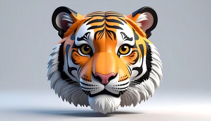3D tiger head illustration