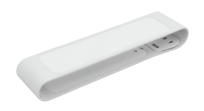 White Modern Power Strip Isolated Transparent Background