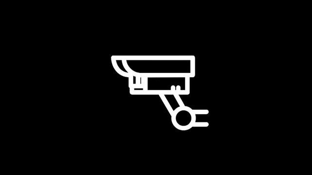Security camera icon on black background