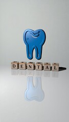 3D Tooth Icon with "Dental" Text