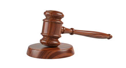 Transparent Wooden Gavel Law and Justice Symbol