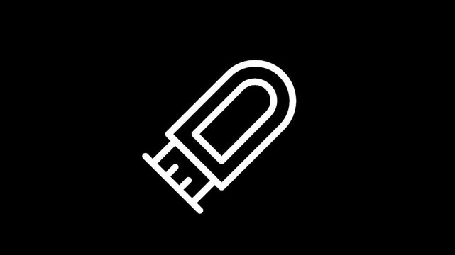 USB flash drive icon on a black background