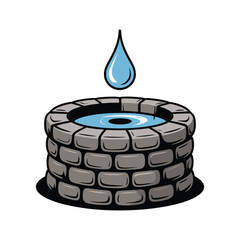 Water well drop aqua isolated transparent background wellspring cartoon comic style