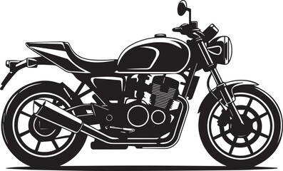 Naklejka premium Motorcycle black and white silhouette vector illustration flat design