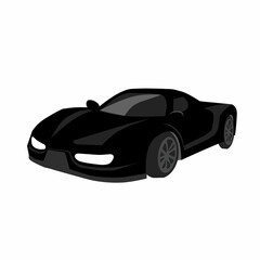 black luxury car vector illustration. sports car