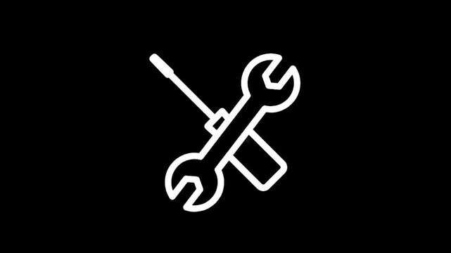 Tools icon on a black background