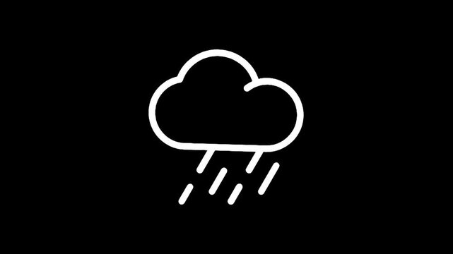 Rain cloud icon against a black background