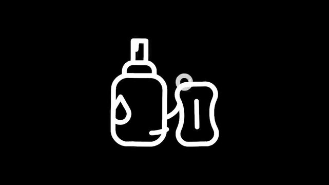 Icon of a bottle with a drop and a sponge