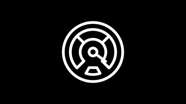 Abstract speedometer icon on black background