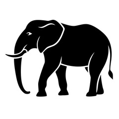 Fototapeta premium Elegant elephant silhouette presents strength and natural beauty, perfect for wildlife conservation, branding, or educational resources with vector origins