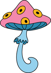 A Cartoon Zombie Character with Green Skin, Purple Hair, a Pink Headband, and Torn Clothes, Doing a Lurching Run for a Halloween or Horror Design Vector.