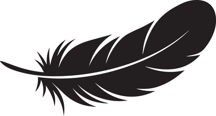 Obraz premium Black and white feather silhouette vector illustration flat design art