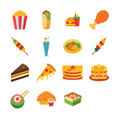 set of a fast food vector illustration