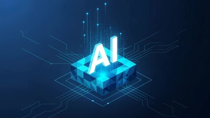 Futuristic A I technology concept glowing digital intelligence network data processing abstract 4K Ai HD video.	
 - Powered by Adobe