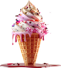 Ice Cream 3D PNG Transparent Background (Isolated on White Background)