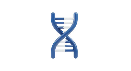 3D Rendered Blue DNA Double Helix Transparent Background