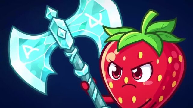 Strawberry warrior cartoon