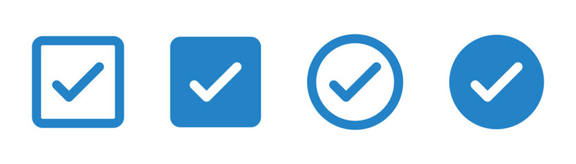 Check box icon with correct, accept checkmark icons tick box checked. Approve symbol. Check mark icon vector design. Blue check mark icon. Blue tick symbol. Vector check icon © MASUM123