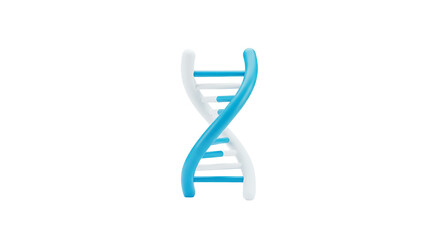 3D Blue White DNA Double Helix Transparent Genetic Structure