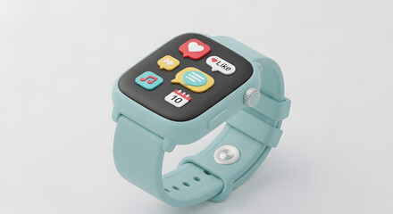 modern smartwatch with social media app icons