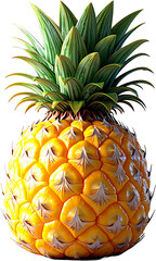 Pineapple 3D PNG Transparent Background (Isolated on White Background)