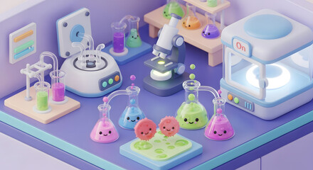 cute science lab experiment setup