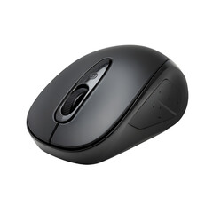 Black Wireless Computer Mouse, sleek ergonomic tech accessory, white isolated background