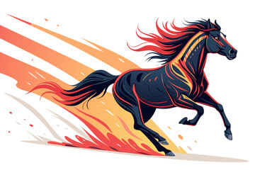 Horse Running With Glowing Trails Bold High-Quality Stock Image Great for Commercial Projects