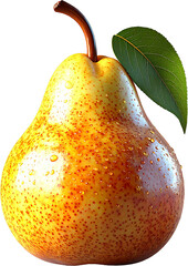 Pear 3D PNG Transparent Background (Isolated on White Background)