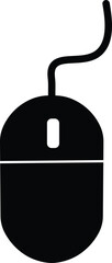 Cable connected computer mouse icon technology hardware vector design