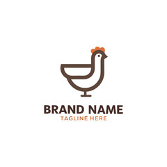 Abstract rooster head vector logo design, featuring creative farm, poultry, or food business branding emblem in modern vector style