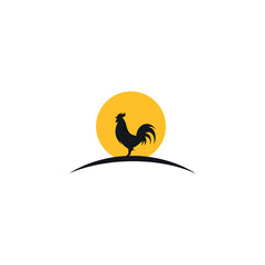 Abstract rooster head vector logo design, featuring creative farm, poultry, or food business branding emblem in modern vector style
