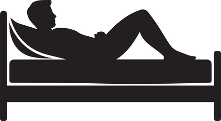 Patient Hospital Bed silhouette vector, black and white silhouette vector illustration