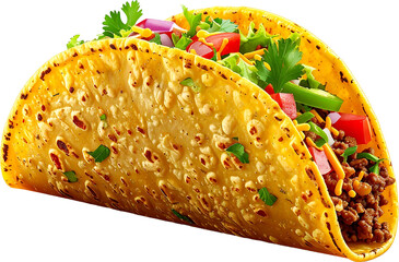 Taco 3D PNG Transparent Background (Isolated on White Background)