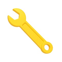 3D yellow wrench icon
