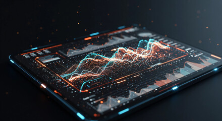 Futuristic AI Financial Data Analysis Hologram